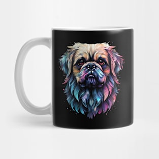 A Teal, Pink, Purple And Yellow Dog Mug